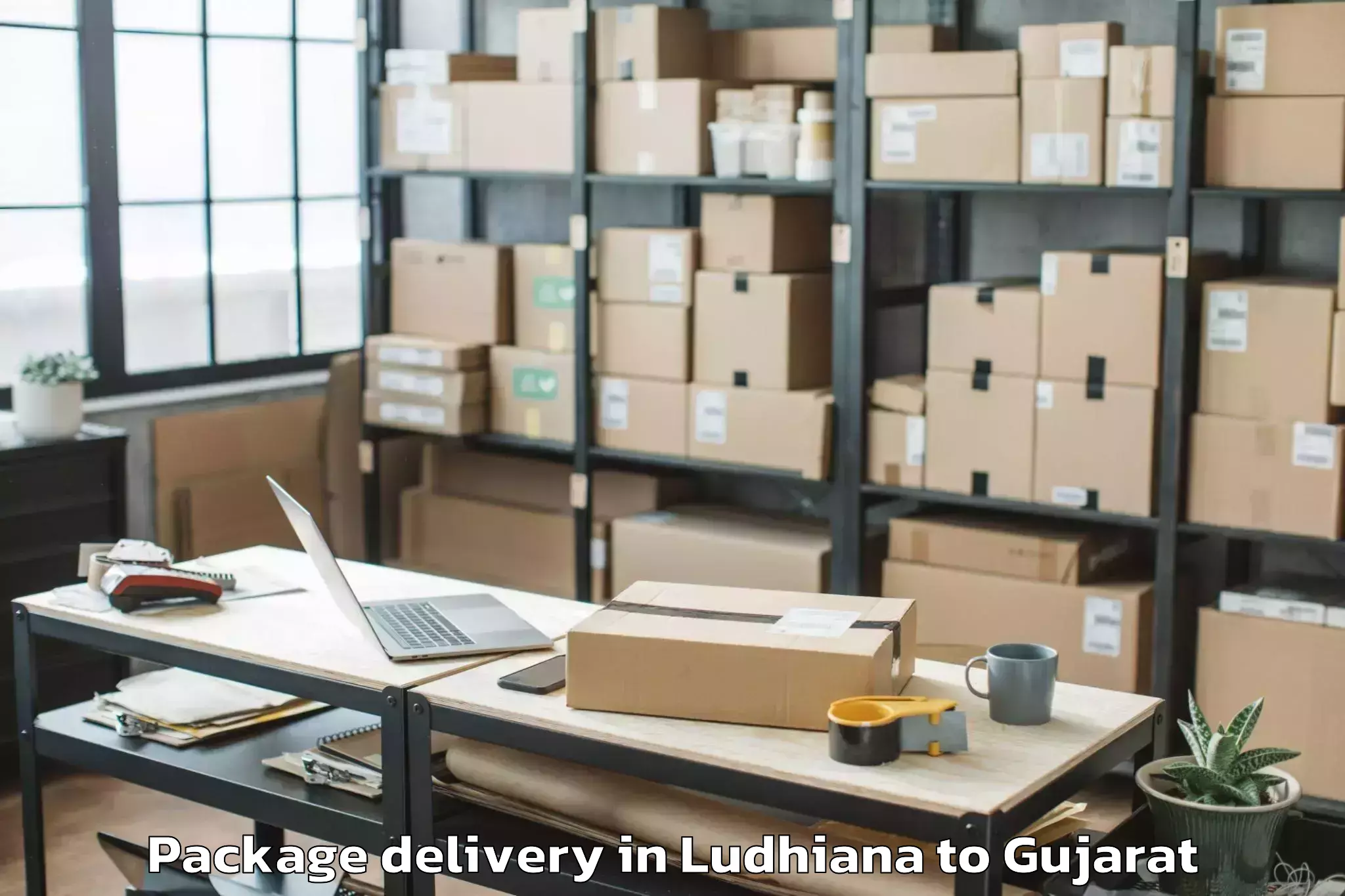 Easy Ludhiana to Gussar Package Delivery Booking